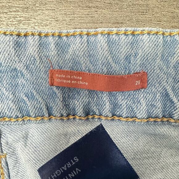 Anthropologie Pilcro Frayed Aztec Embroidered Jeans 25 - Picture 9 of 16